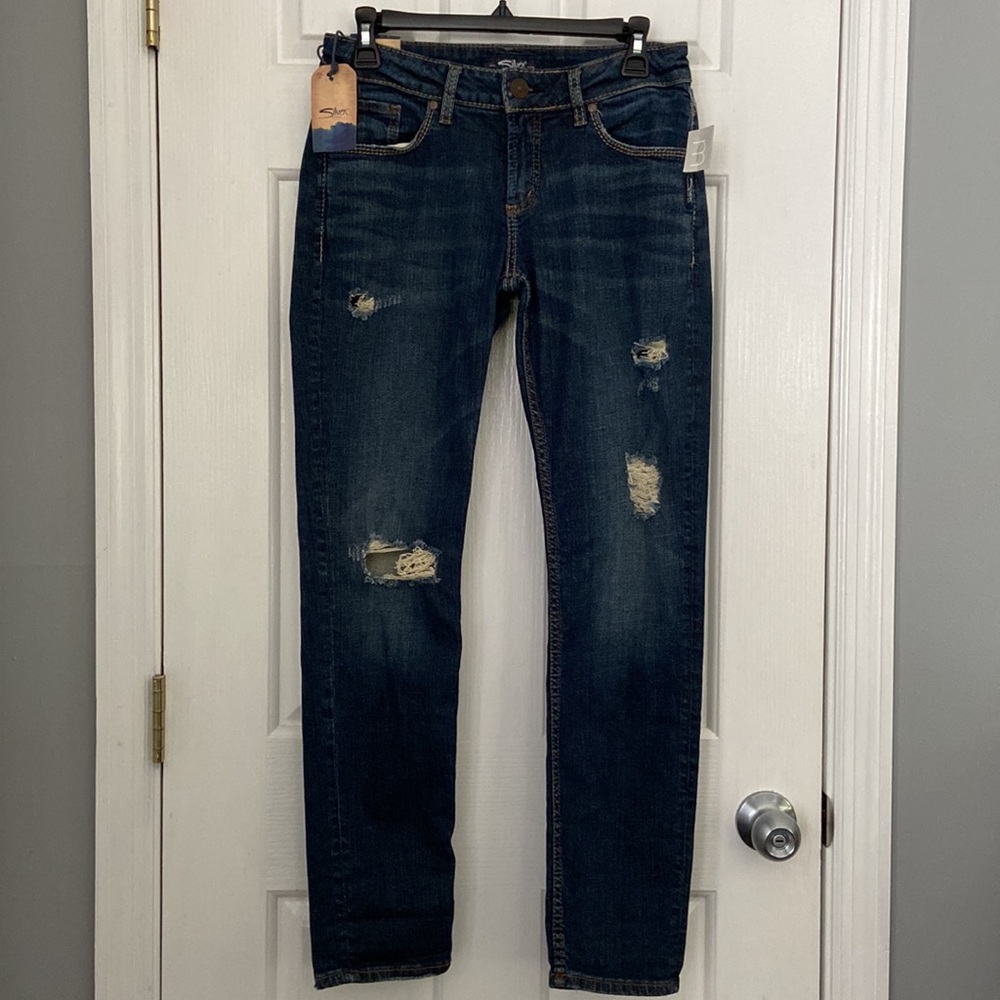 NWT | Silver Jeans Co.® SAM Distressed Boyfriend Jeans W26/L27